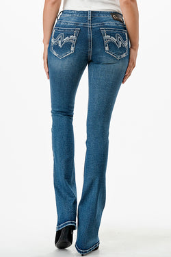Heavy Stitches  Mid Rise Bootcut Jeans 32" & 34"   | CEB-51832