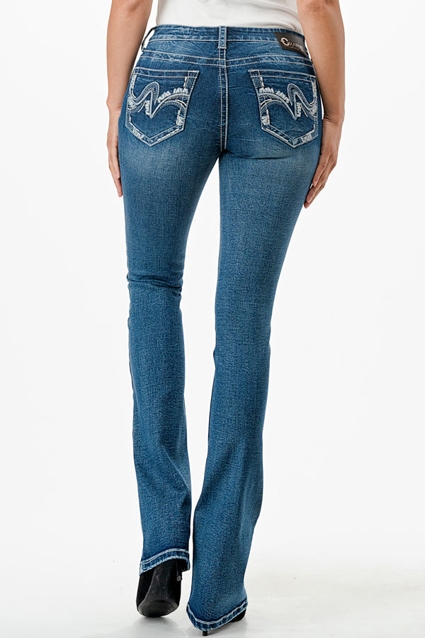 Heavy Stitches  Mid Rise Bootcut Jeans 32" & 34"   | CEB-51832