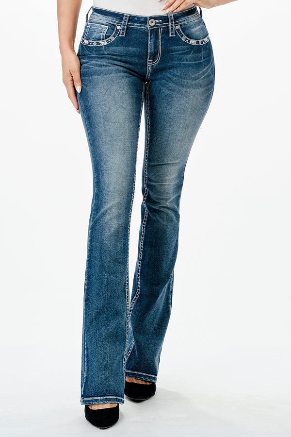 Aztec Modify Mid Rise Bootcut Jeans 32" & 34"   | CEB-51840
