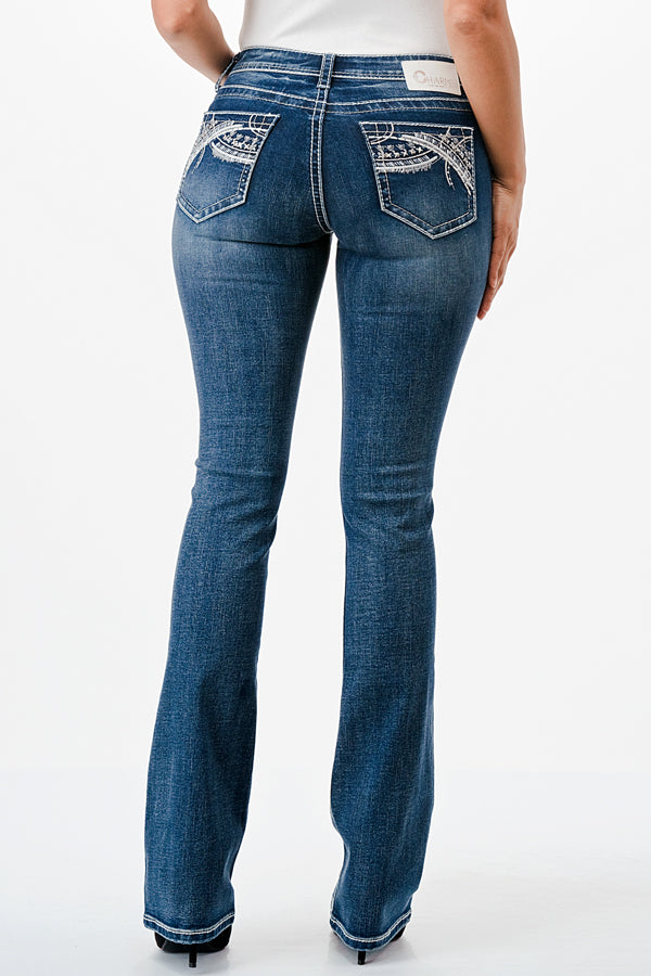 Heavy Stitch Mid Rise Bootcut Jeans   | CEB-51210-32" & 34"