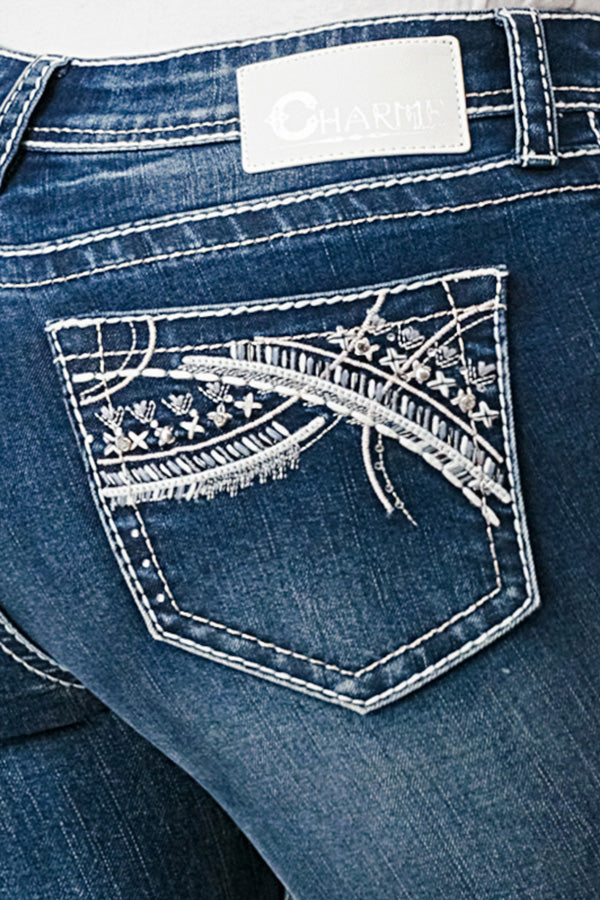 Heavy Stitch Mid Rise Bootcut Jeans   | CEB-51210-32" & 34"